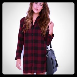 BB Dakota “Keenan” Plaid Shirt Dress